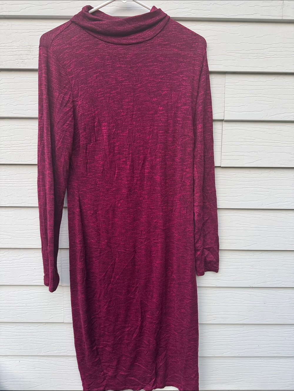 project RUNWAY Long-Sleeve Burgundy Turtleneck Dress